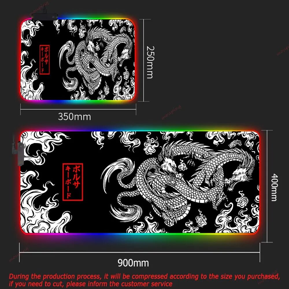Dragon HD Desk Mat XXL RGB Gaming Mousepad - Keys Caps