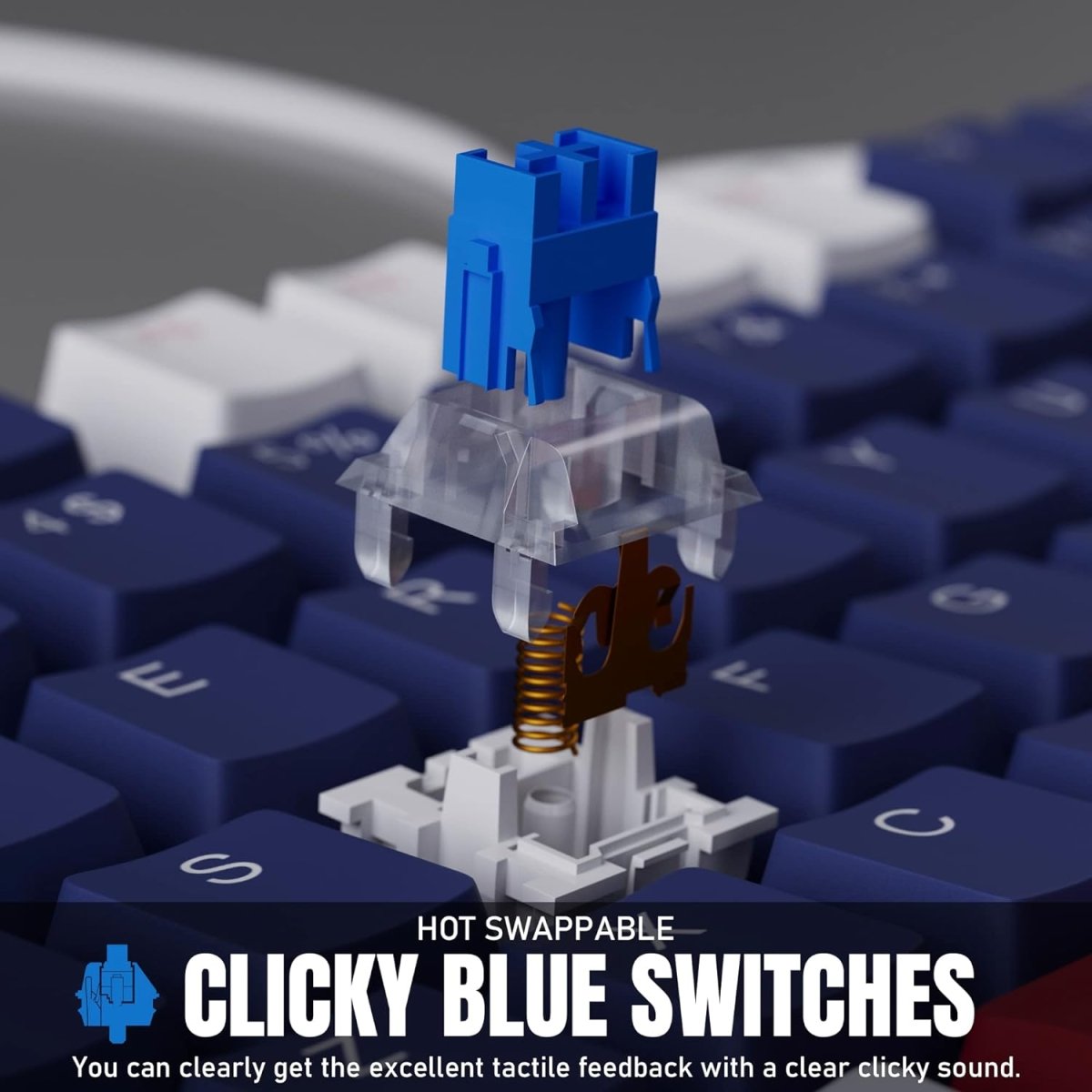 Esports Mechanical Gaming Keyboard Wired with LED Backlit - Keys Caps