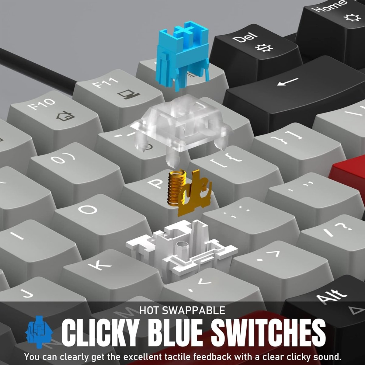 Esports Mechanical Gaming Keyboard Wired with LED Backlit - Keys Caps