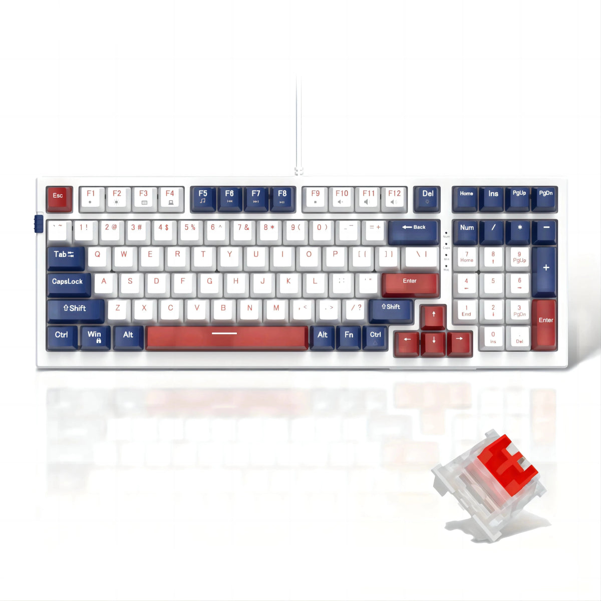 Esports Mechanical Gaming Keyboard Wired with LED Backlit - Keys Caps