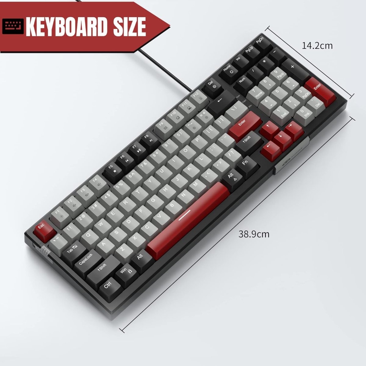 Esports Mechanical Gaming Keyboard Wired with LED Backlit - Keys Caps