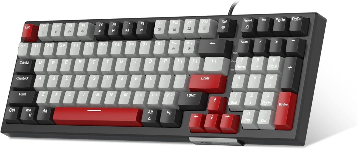 Esports Mechanical Gaming Keyboard Wired with LED Backlit - Keys Caps