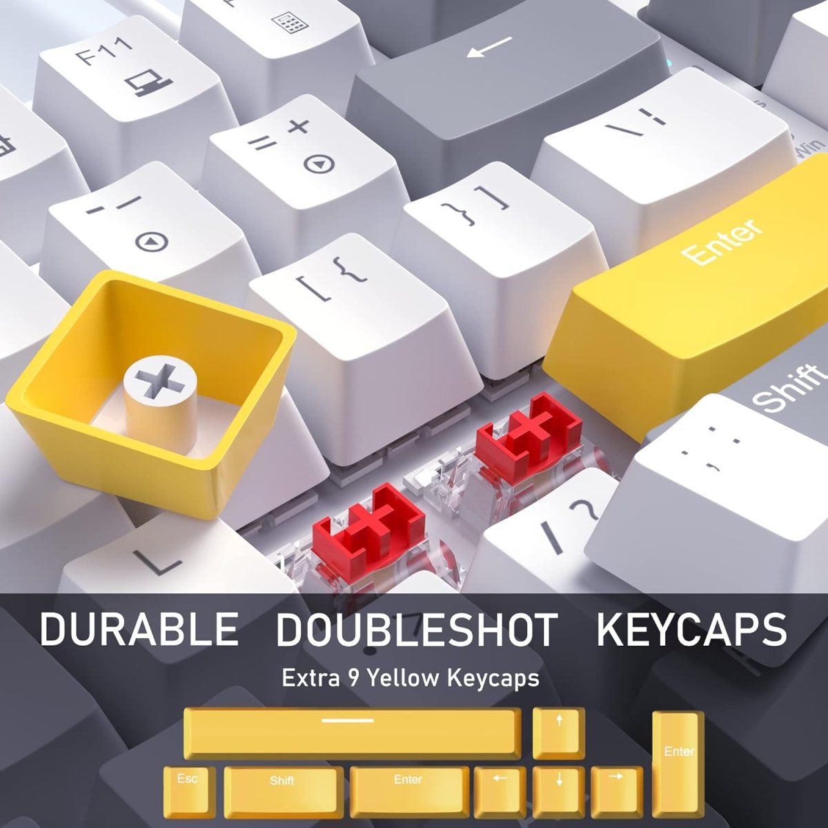 Esports Mechanical Gaming Keyboard Wired with LED Backlit - Keys Caps