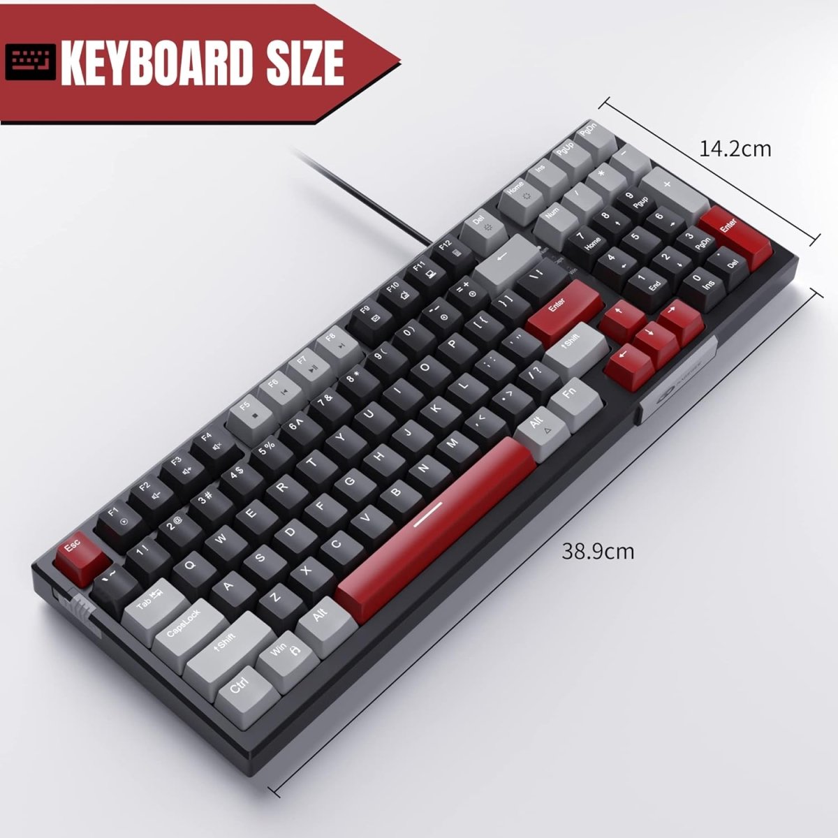 Esports Mechanical Gaming Keyboard Wired with LED Backlit - Keys Caps