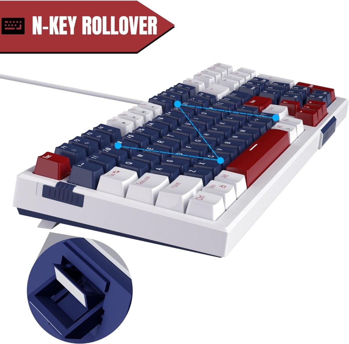 Esports Mechanical Gaming Keyboard Wired with LED Backlit - Keys Caps