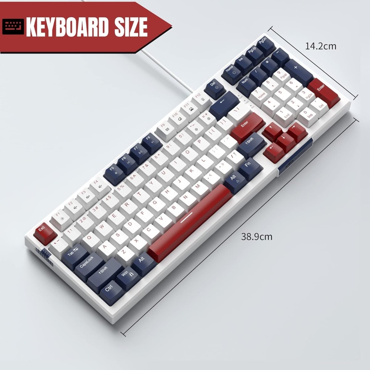 Esports Mechanical Gaming Keyboard Wired with LED Backlit - Keys Caps
