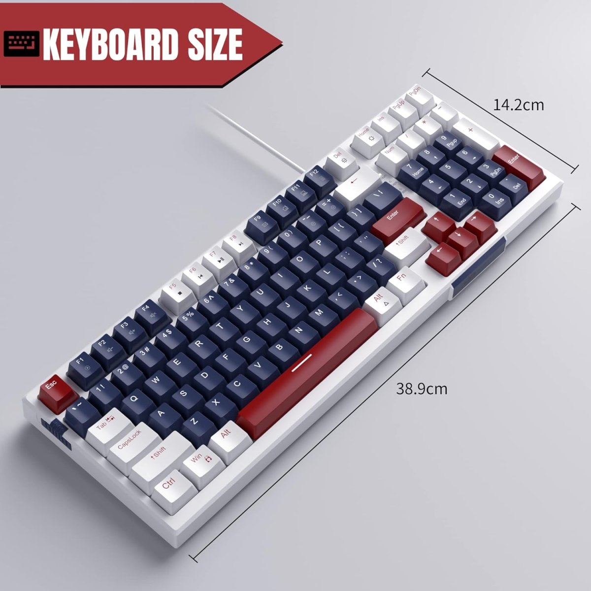 Esports Mechanical Gaming Keyboard Wired with LED Backlit - Keys Caps