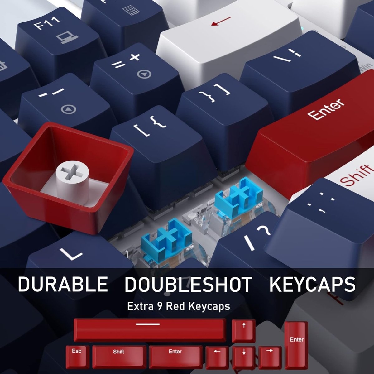 Esports Mechanical Gaming Keyboard Wired with LED Backlit - Keys Caps