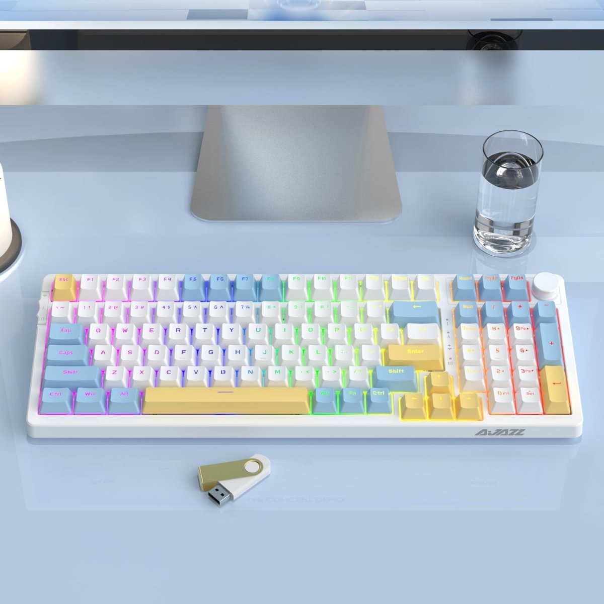 Gaming Hot Swap Mechanical Keyboard 5.0 Wireless - Keys Caps