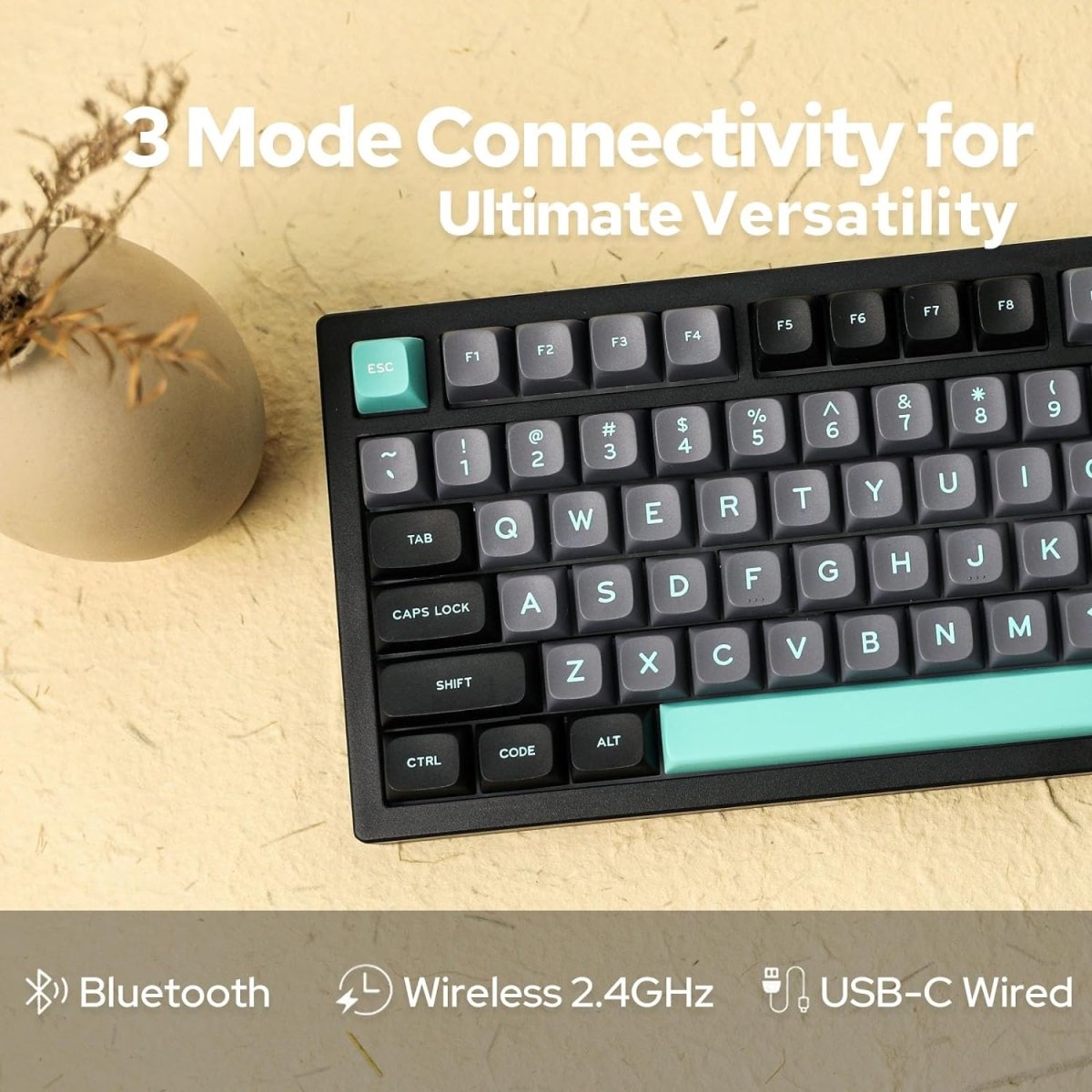 Gaming Wireless Mechanical Keyboard Aluminum Alloy Hot - Swappable Gasket - Mounted - Keys Caps