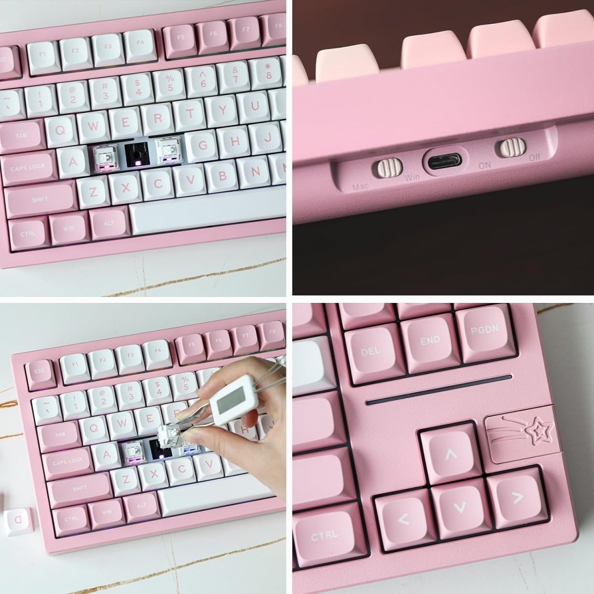 Gaming Wireless Mechanical Keyboard Aluminum Alloy Hot - Swappable Gasket - Mounted - Keys Caps