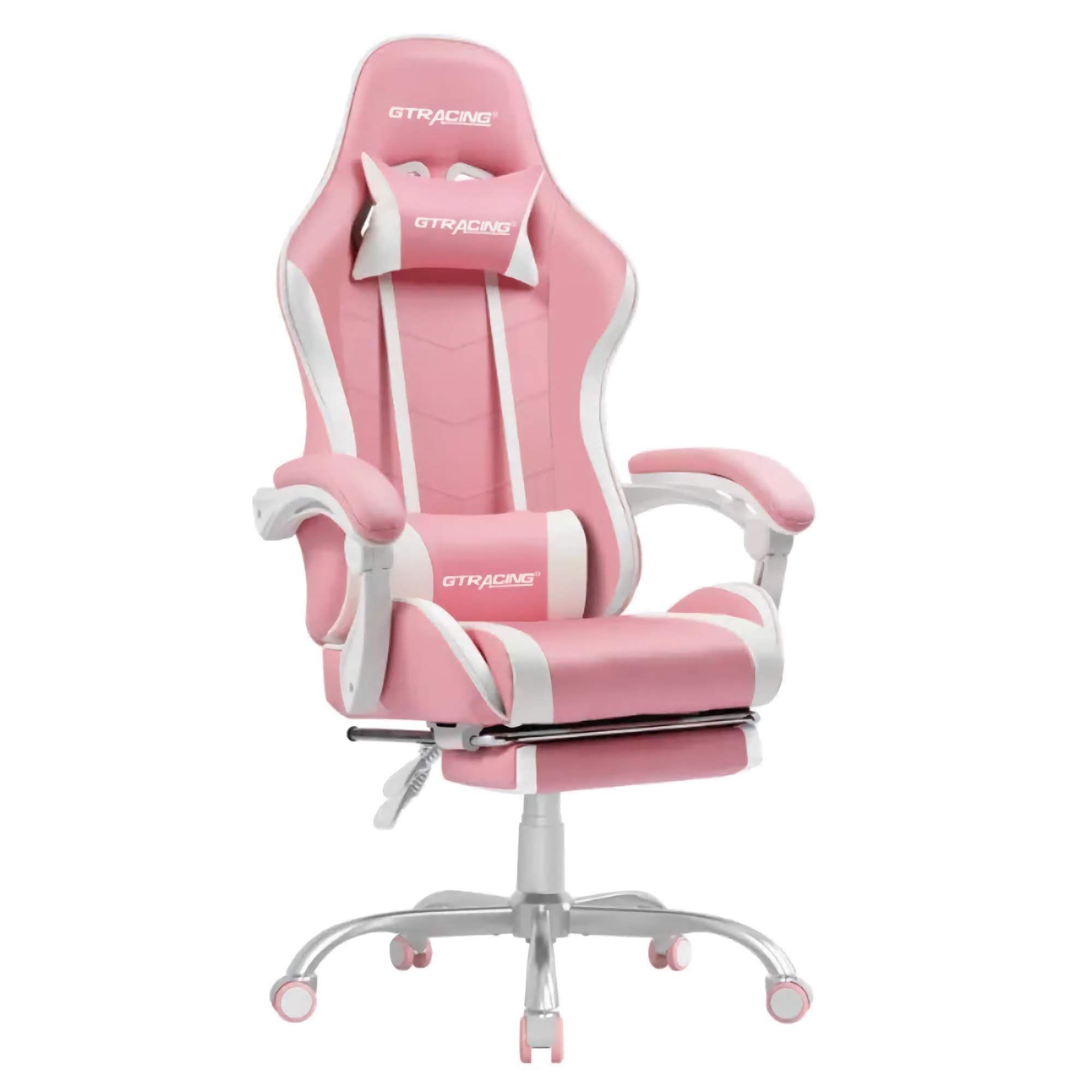 Gaming Chair with Footrest, Adjustable Height and Reclining