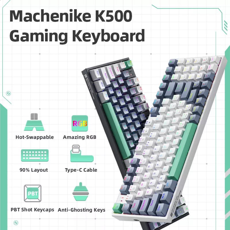 Hot - Swappable Gaming Mechanical Keyboard Wireless 94 Keys - Keys Caps