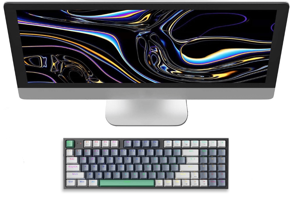 Hot - Swappable Gaming Mechanical Keyboard Wireless 94 Keys - Keys Caps