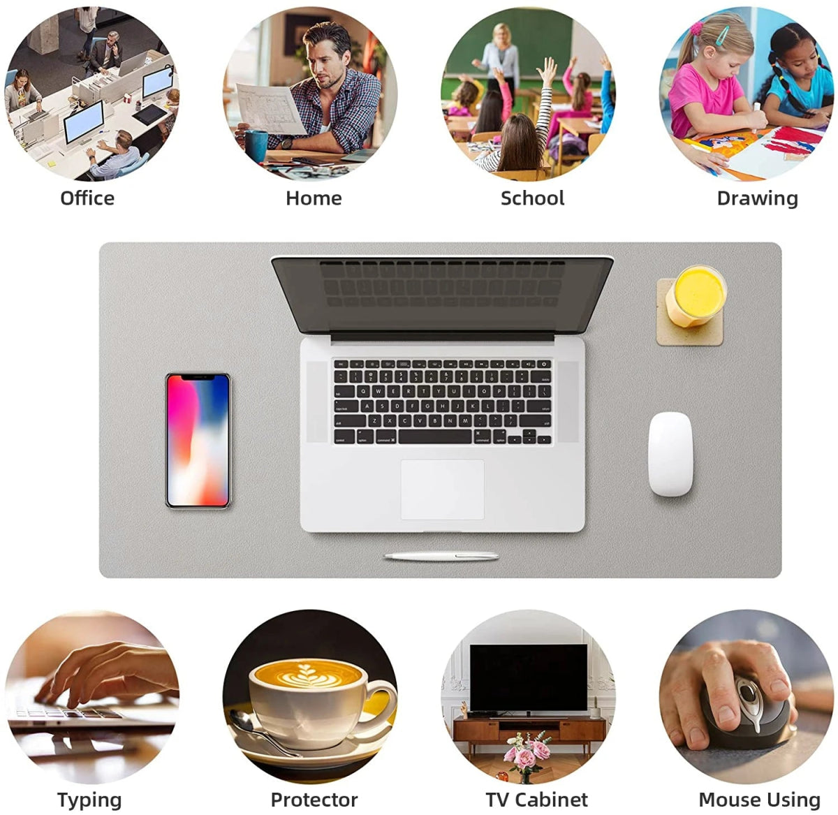 Large Size Office Desk Protector Mat PU Leather Waterproof Mouse Pad Desktop Keyboard Desk Pad Gaming Mousepad - Keys Caps