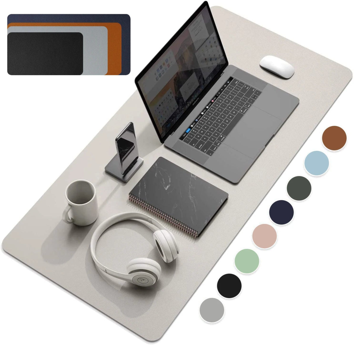 Large Size Office Desk Protector Mat PU Leather Waterproof Mouse Pad Desktop Keyboard Desk Pad Gaming Mousepad - Keys Caps
