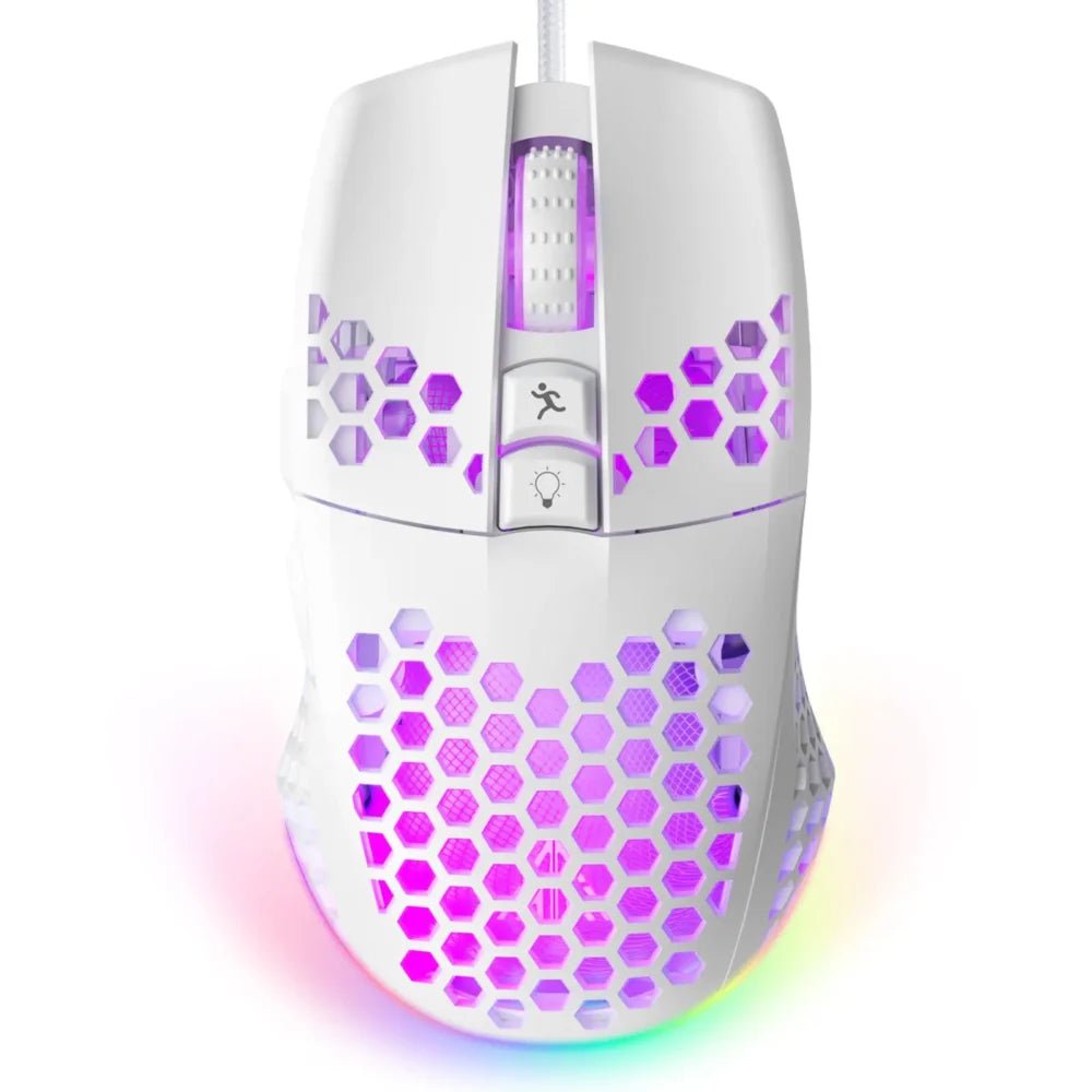 Lightweight Wired Gaming Mouse Honeycomb 7 Programmable Buttons - Keys Caps