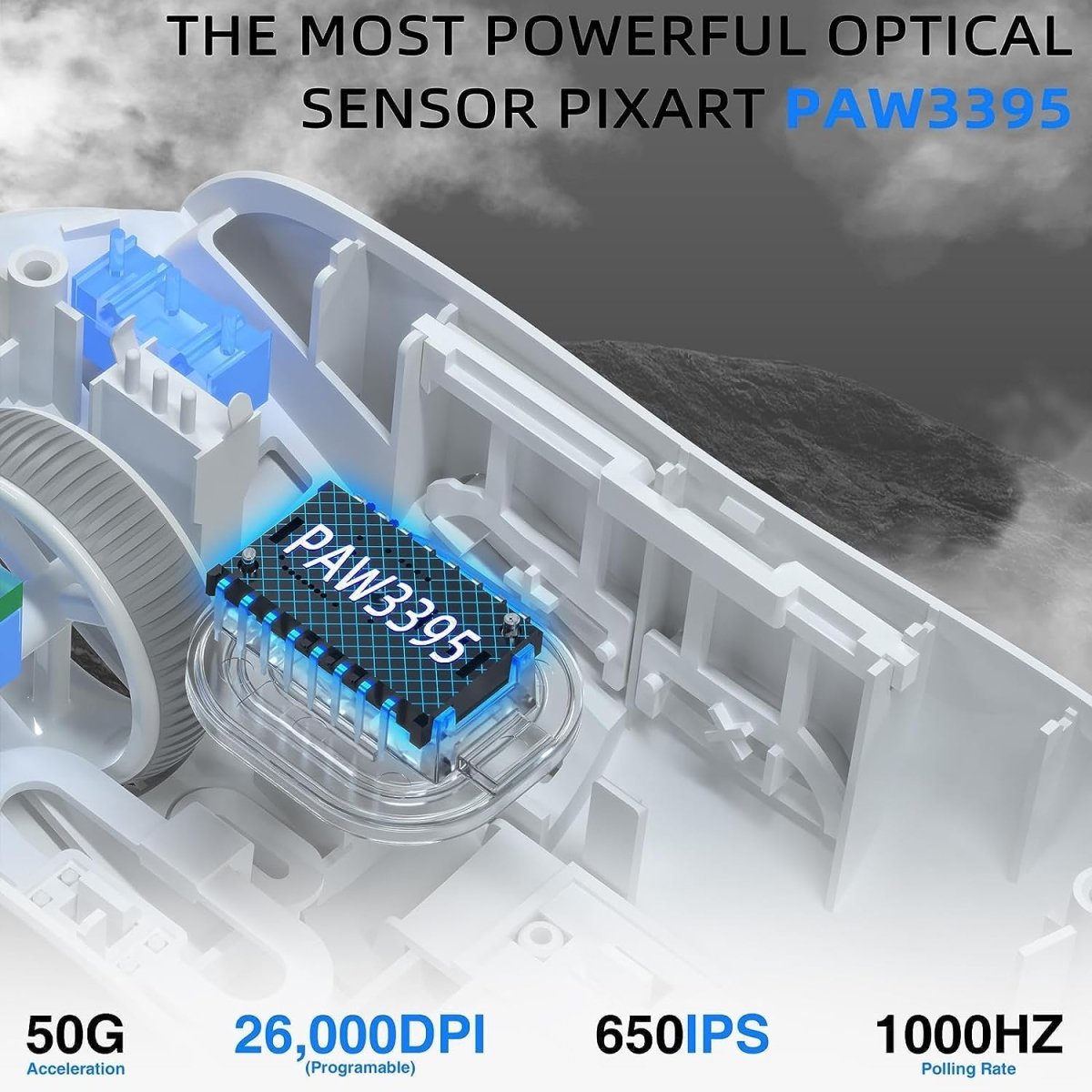 lightweight Wireless Professional Gaming Mouse 26000dpi for PC - Keys Caps