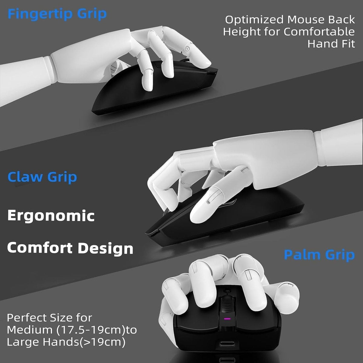 lightweight Wireless Professional Gaming Mouse 26000dpi for PC - Keys Caps