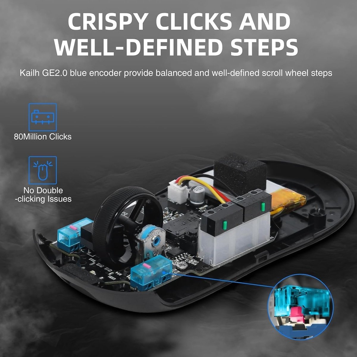 lightweight Wireless Professional Gaming Mouse 26000dpi for PC - Keys Caps