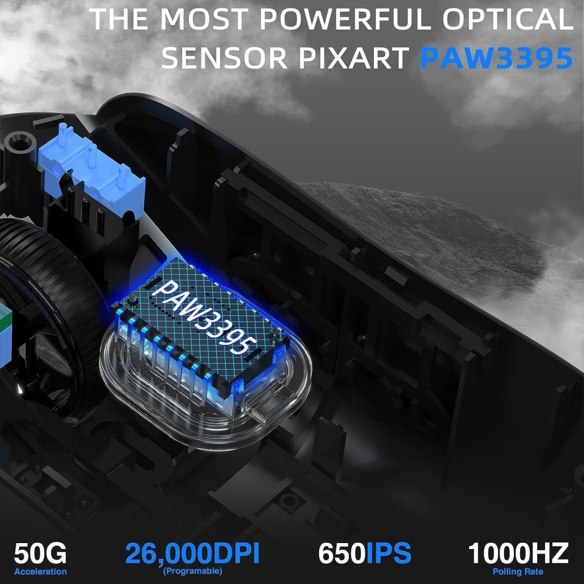 lightweight Wireless Professional Gaming Mouse 26000dpi for PC - Keys Caps