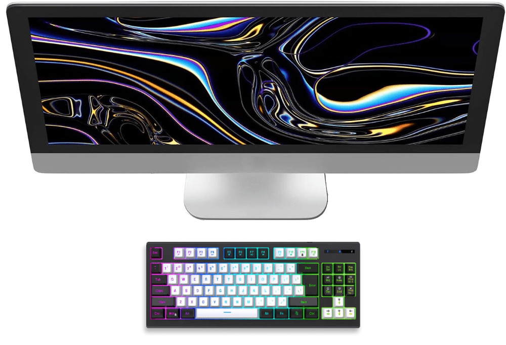 Luminous Gaming Mechanical Keyboard E - Sports RGB Wired 87 Keys - Keys Caps