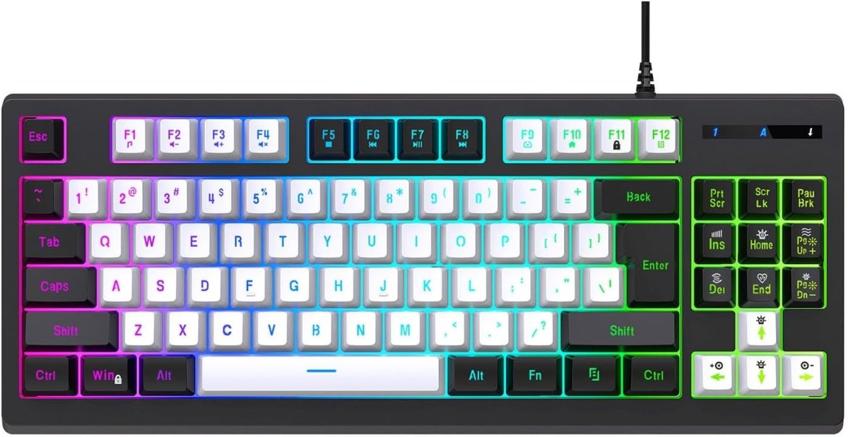 Luminous Gaming Mechanical Keyboard E - Sports RGB Wired 87 Keys - Keys Caps