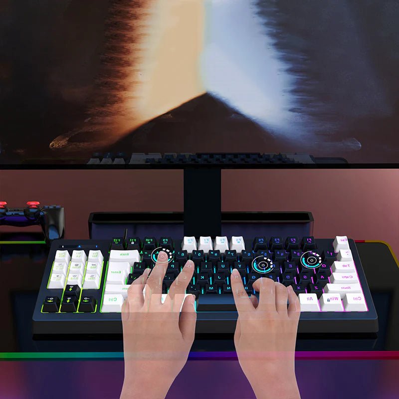Luminous Gaming Mechanical Keyboard E - Sports RGB Wired 87 Keys - Keys Caps