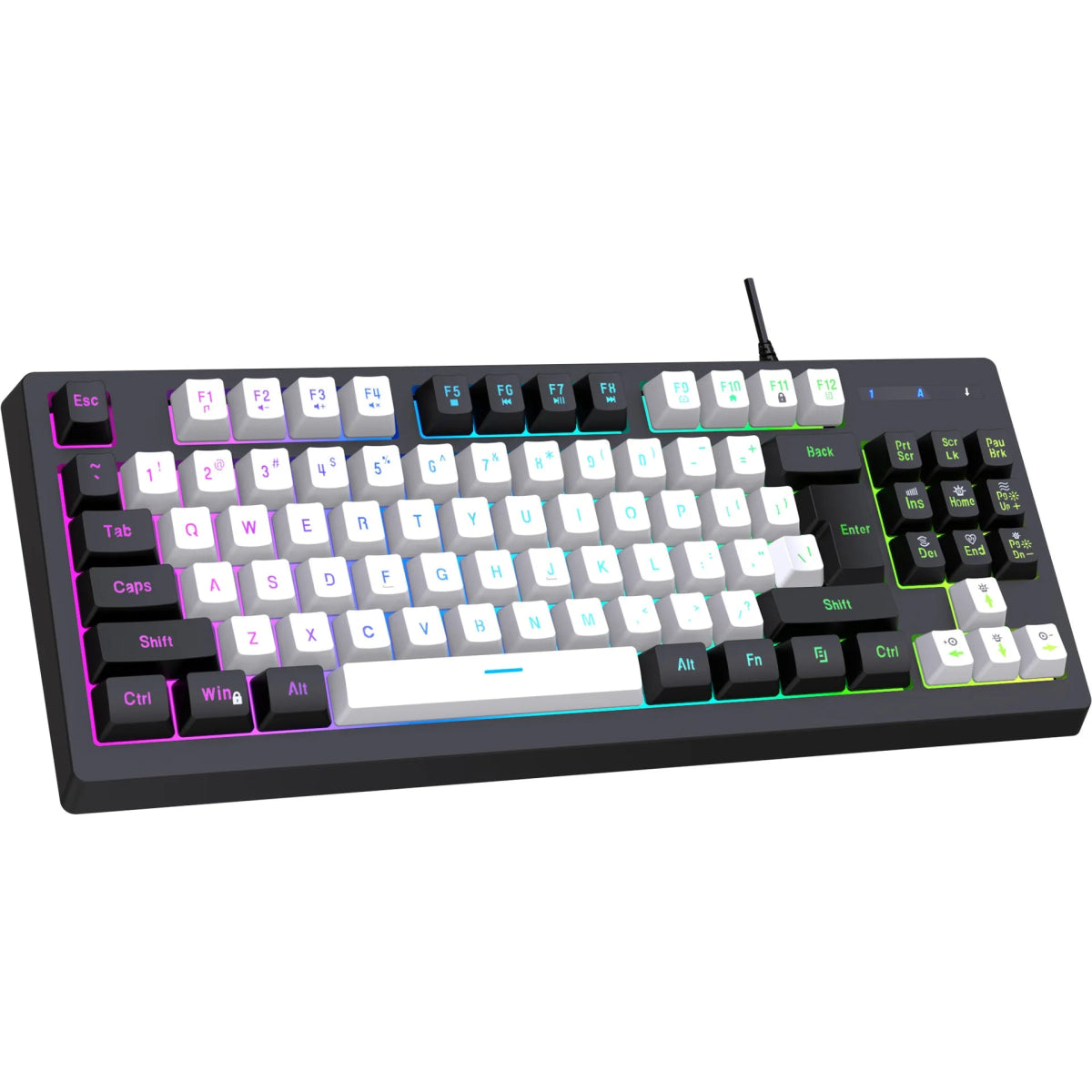 Luminous Gaming Mechanical Keyboard E - Sports RGB Wired 87 Keys - Keys Caps