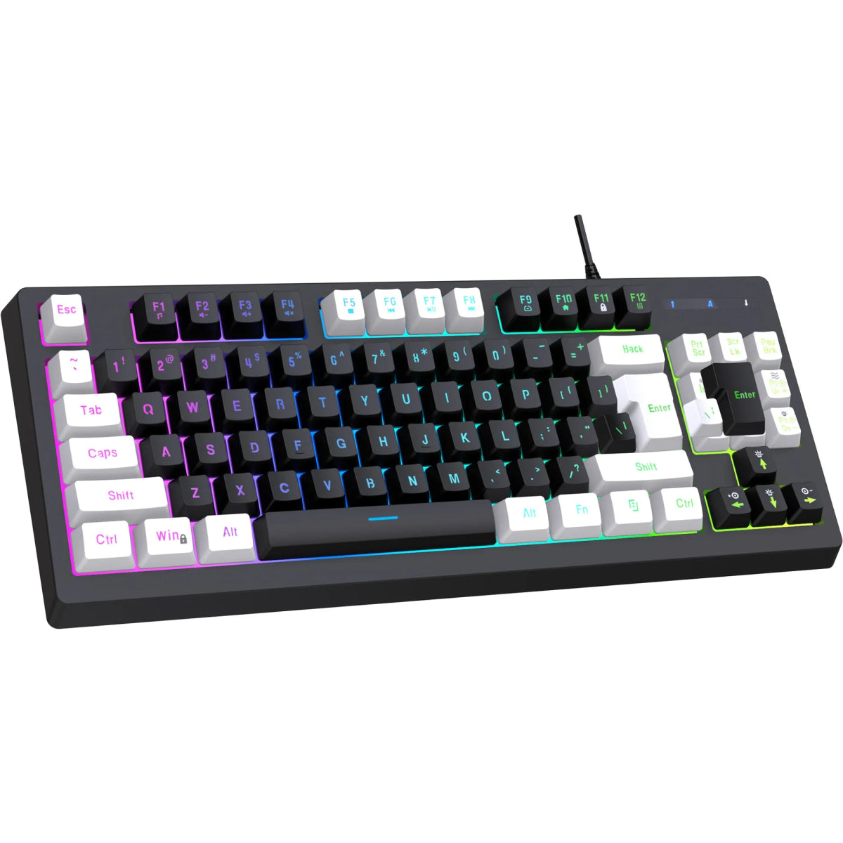 Luminous Gaming Mechanical Keyboard E - Sports RGB Wired 87 Keys - Keys Caps