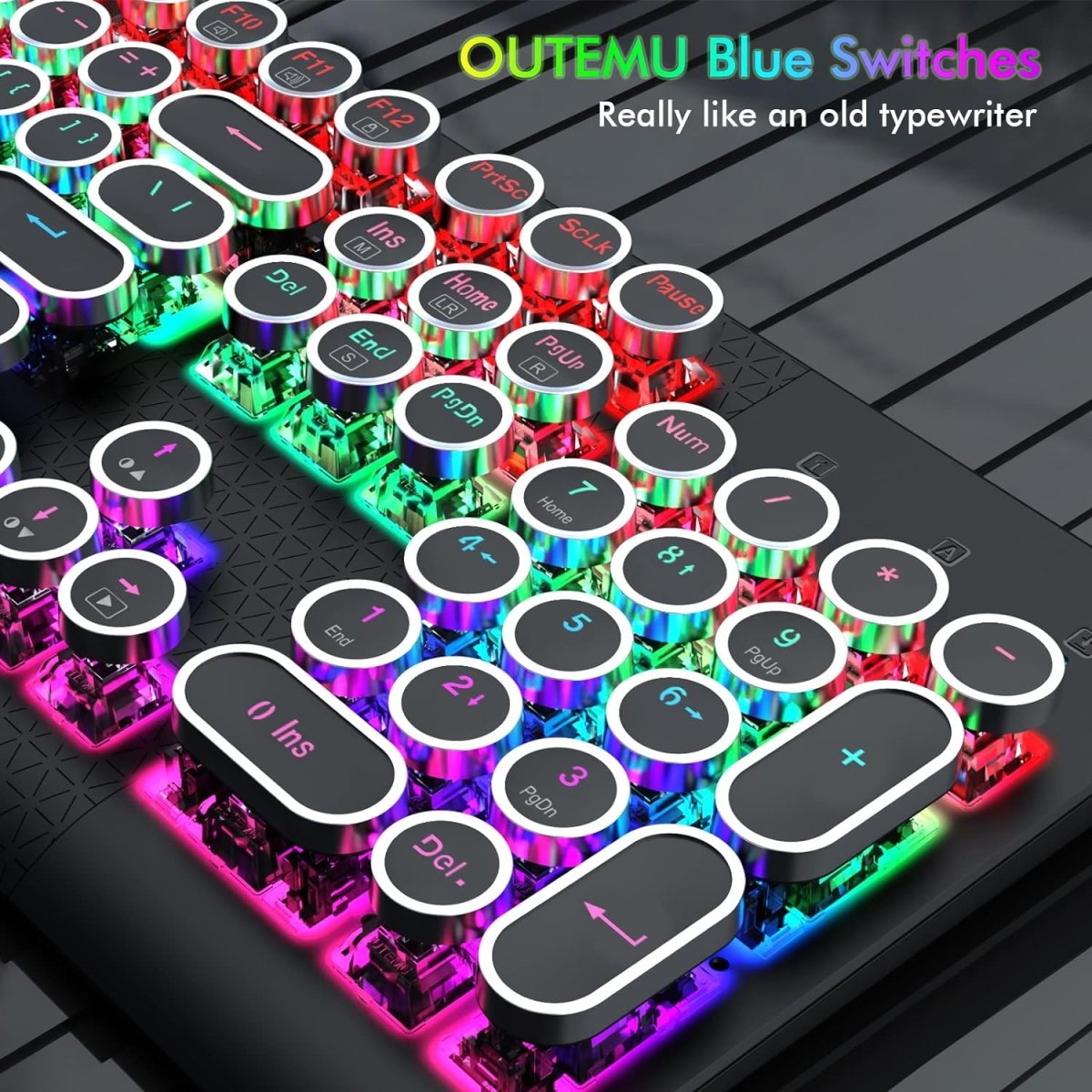 Mechanical Backlit Gaming Keyboard Wired 104 keys - Keys Caps