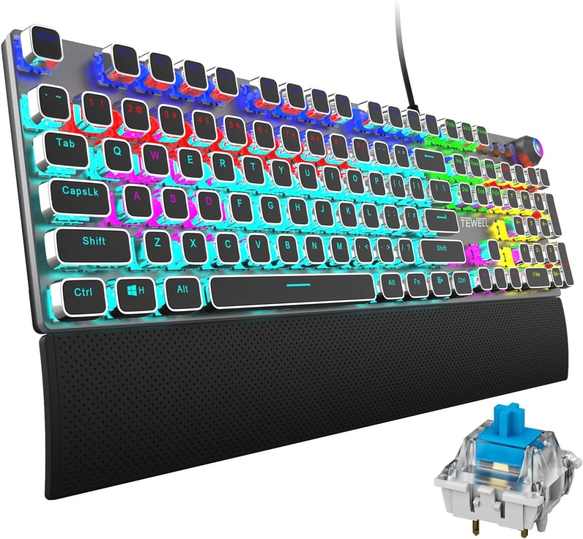 Mechanical Backlit Gaming Keyboard Wired 104 keys - Keys Caps