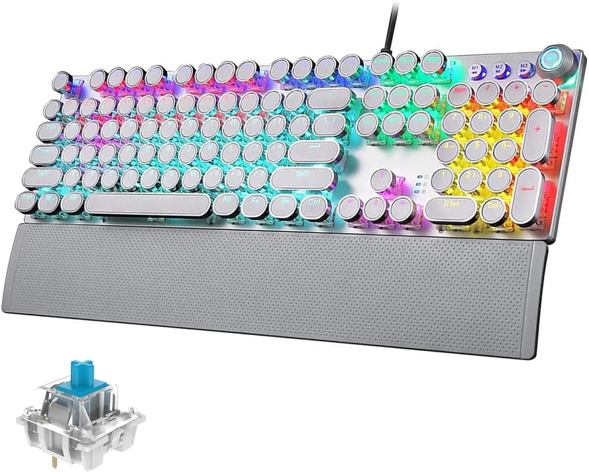 Mechanical Backlit Gaming Keyboard Wired 104 keys - Keys Caps