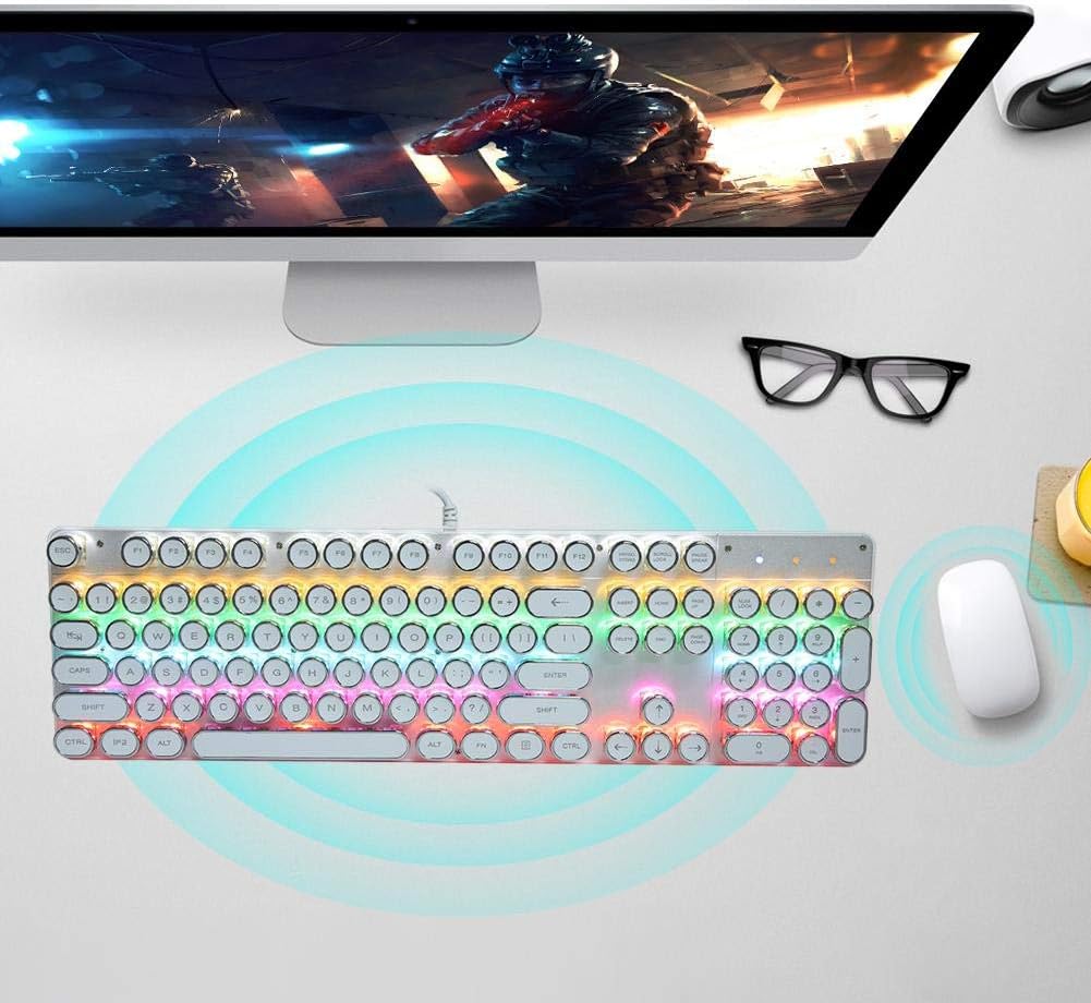 Mechanical Backlit Gaming Keyboard Wired 104 keys - Keys Caps