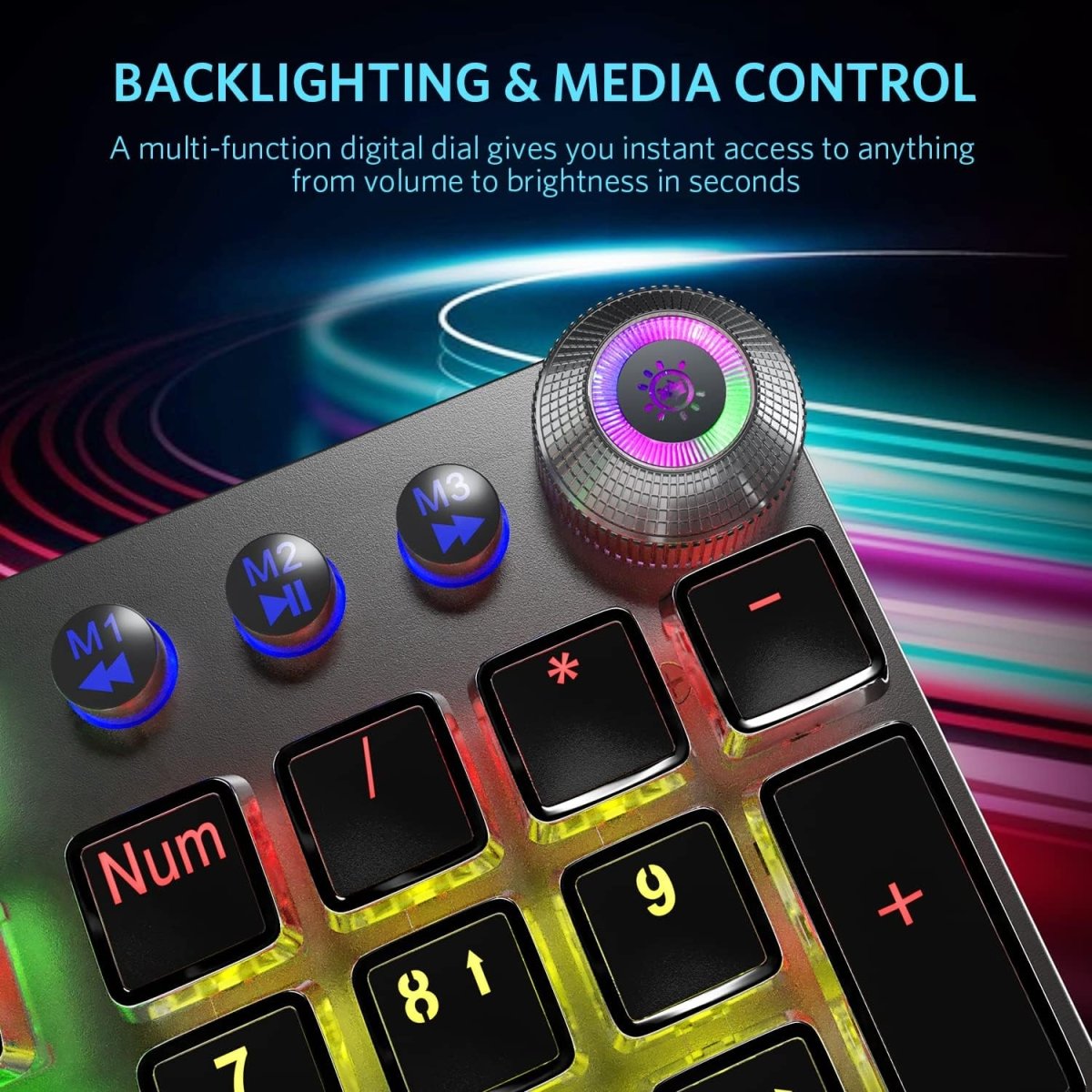 Mechanical Backlit Gaming Keyboard Wired 104 keys - Keys Caps