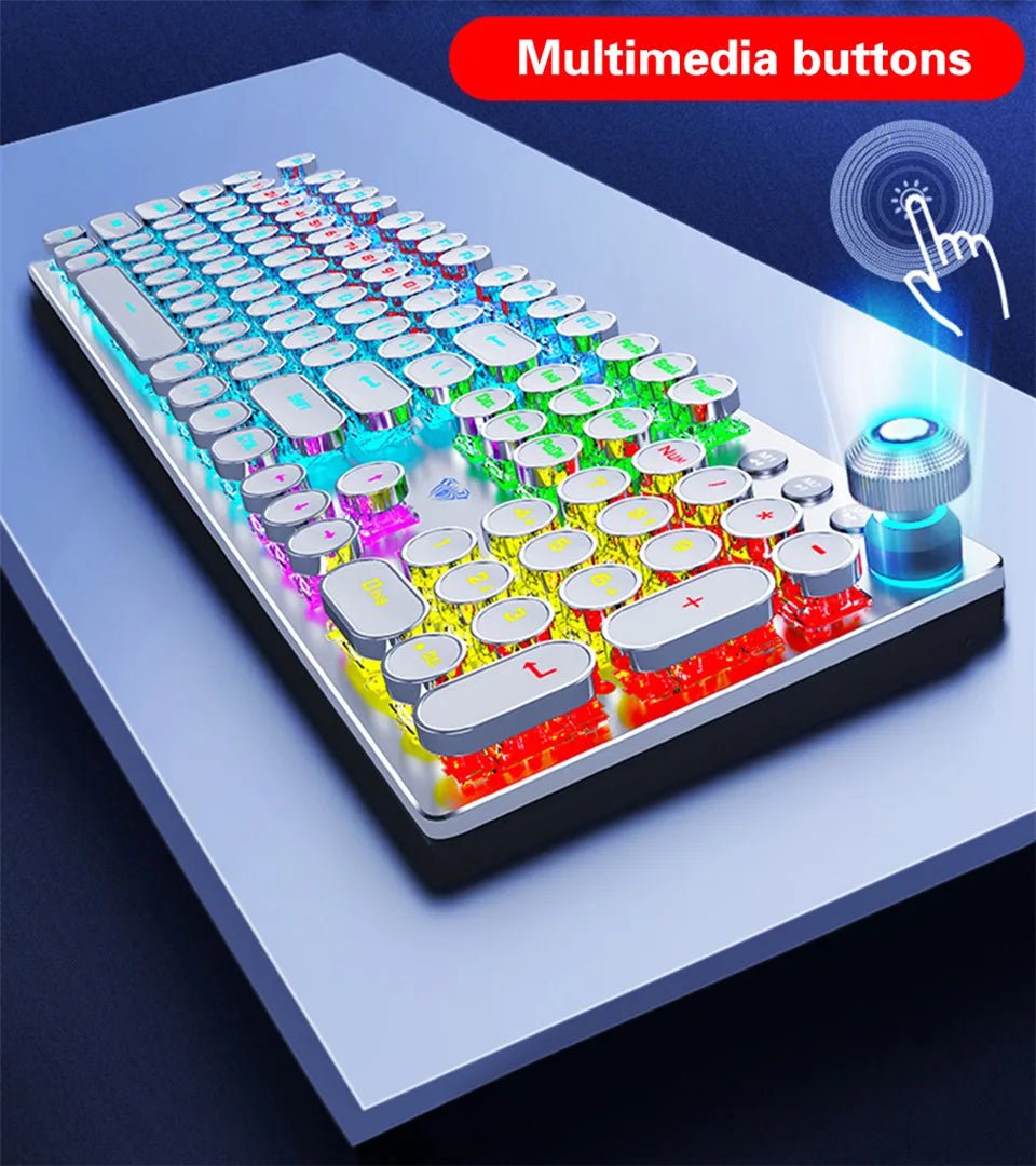 Mechanical Backlit Gaming Keyboard Wired 104 keys - Keys Caps