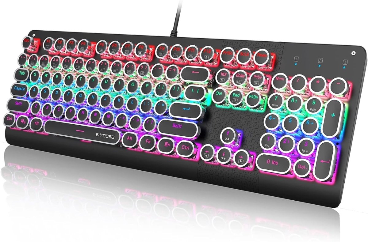 Mechanical Backlit Gaming Keyboard Wired 104 keys - Keys Caps