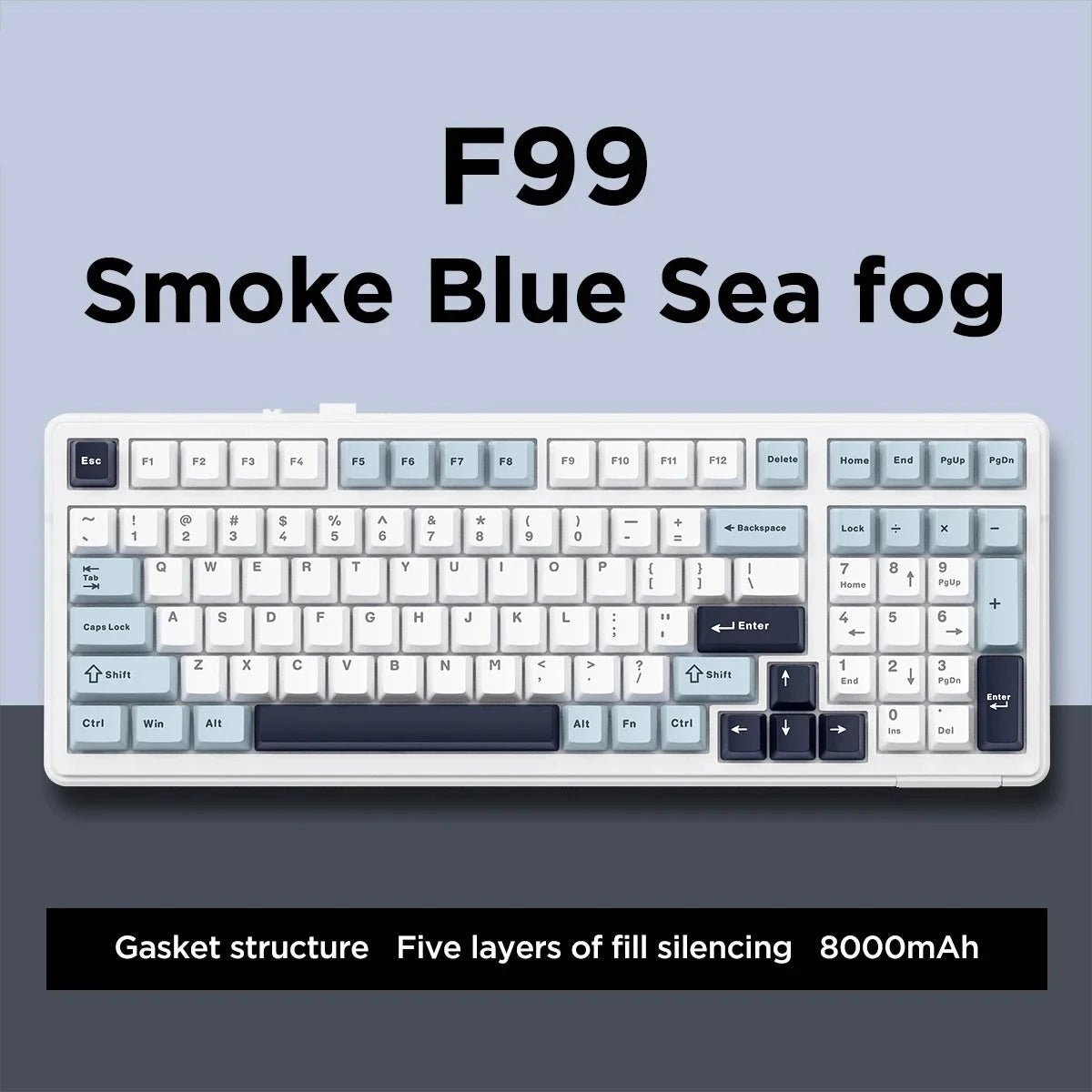 Mechanical Bluetooth Keyboard 5.0G Wireless 99 Keys - Keys Caps