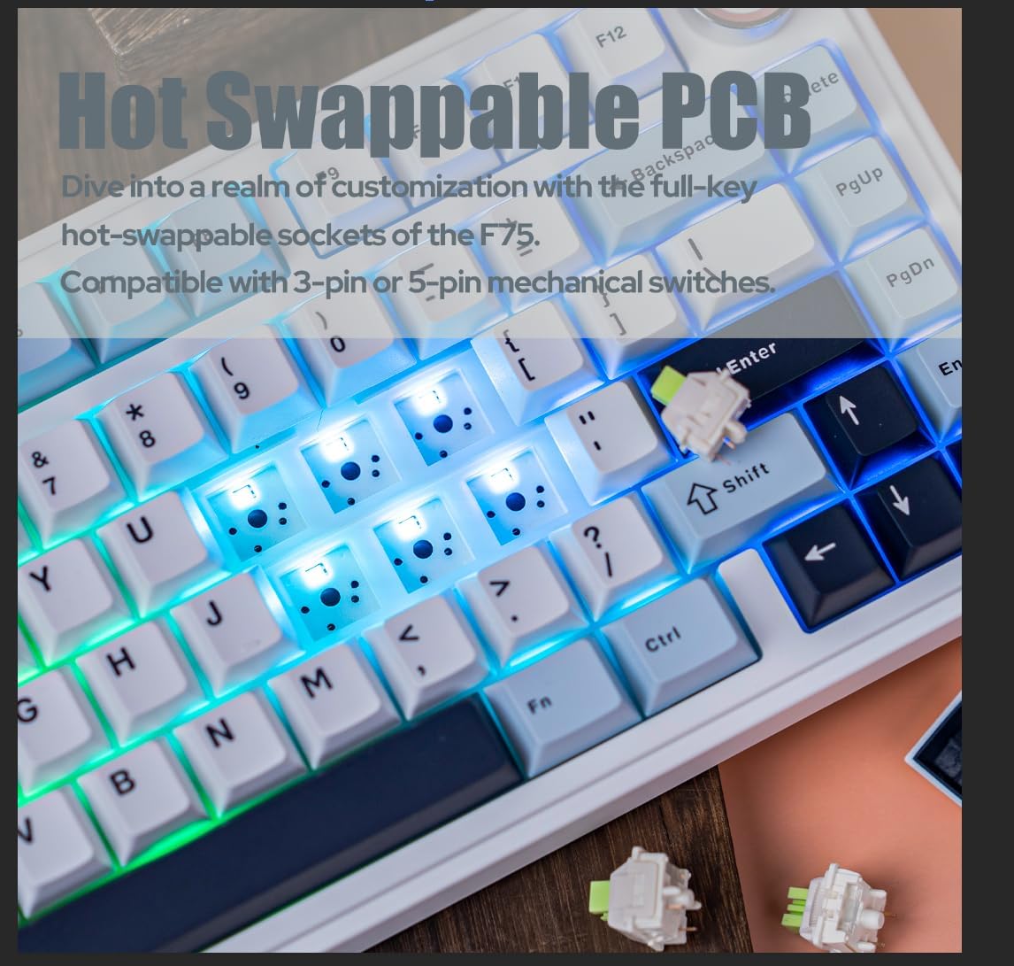 Mechanical Bluetooth Keyboard 5.0G Wireless 99 Keys - Keys Caps