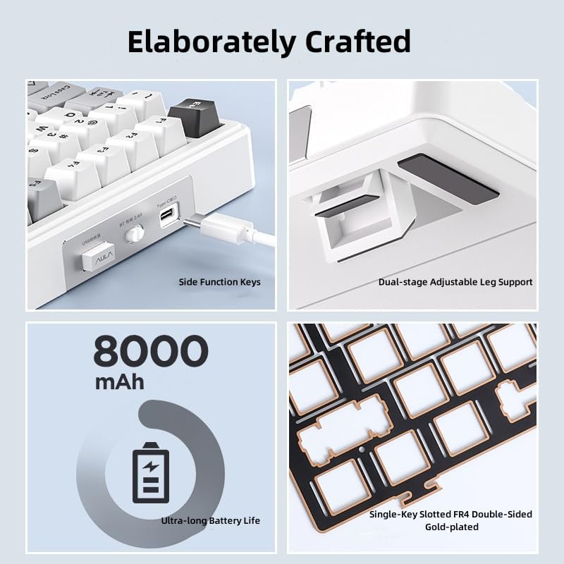 Mechanical Bluetooth Keyboard 5.0G Wireless 99 Keys - Keys Caps