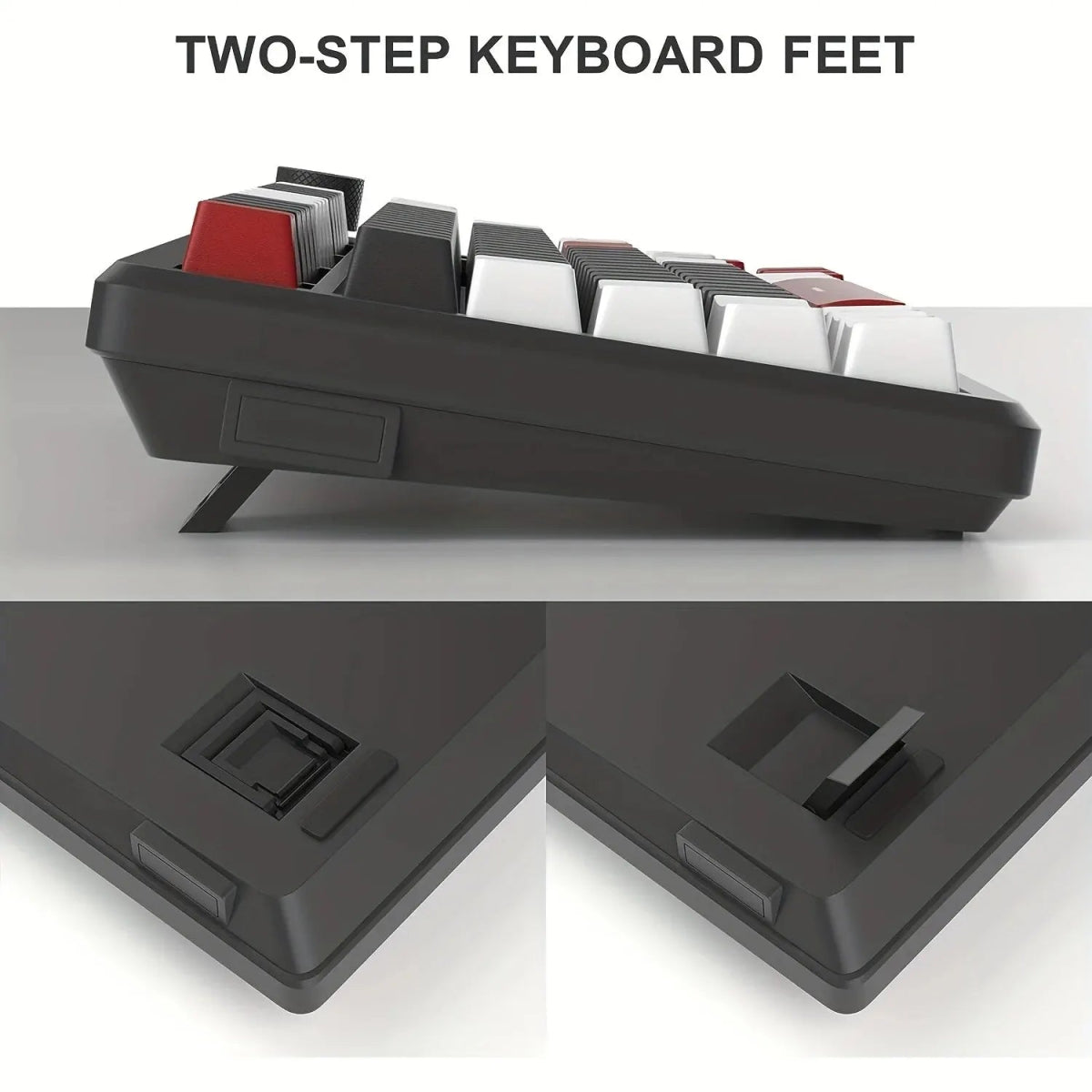 Mechanical Gaming Keyboard Compact Blue Backlit Wired, Knob Control - Keys Caps