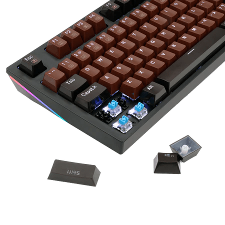 Mechanical Gaming Keyboard Ultra - Fast V - Optical Blue Switches, White Backlit - Keys Caps