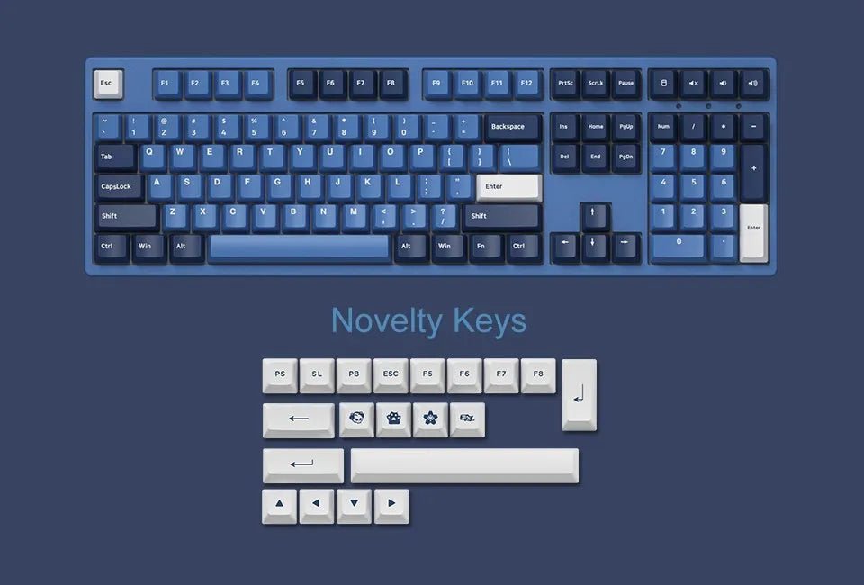 Mechanical Gaming Keyboard Wired 108 Keys Cherry Double - shot Keycaps - Keys Caps