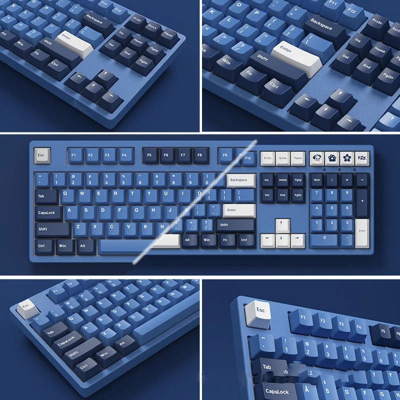 Mechanical Gaming Keyboard Wired 108 Keys Cherry Double - shot Keycaps - Keys Caps
