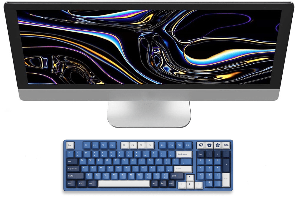 Mechanical Gaming Keyboard Wired 108 Keys Cherry Double - shot Keycaps - Keys Caps