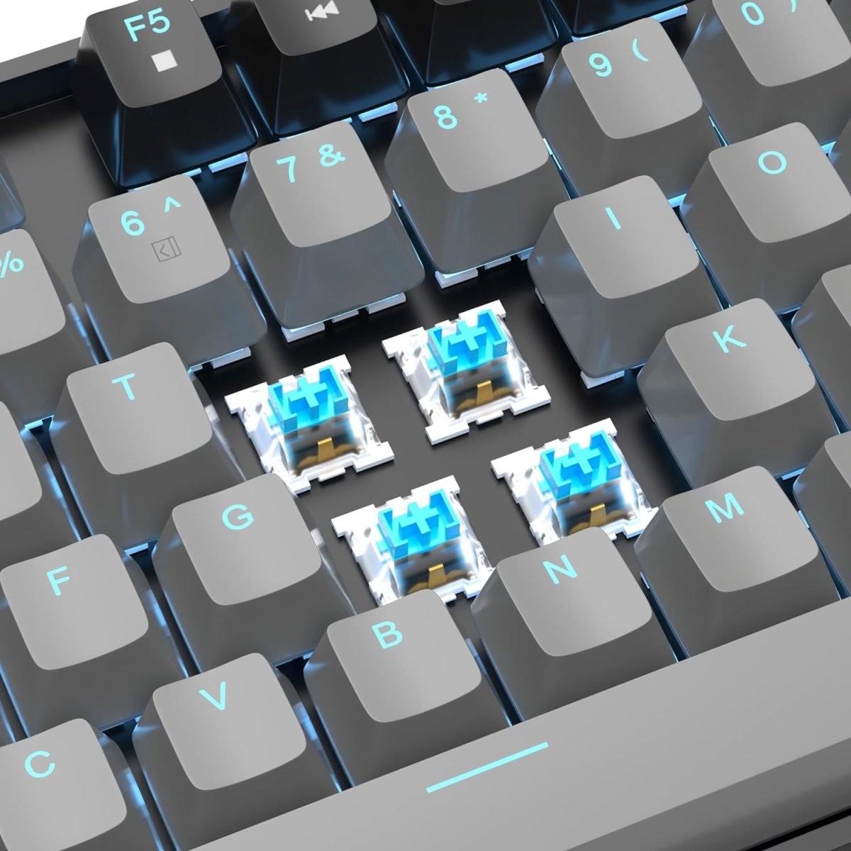 Mechanical Gaming Wired Keyboard LED Backlit Compact TKL - Keys Caps