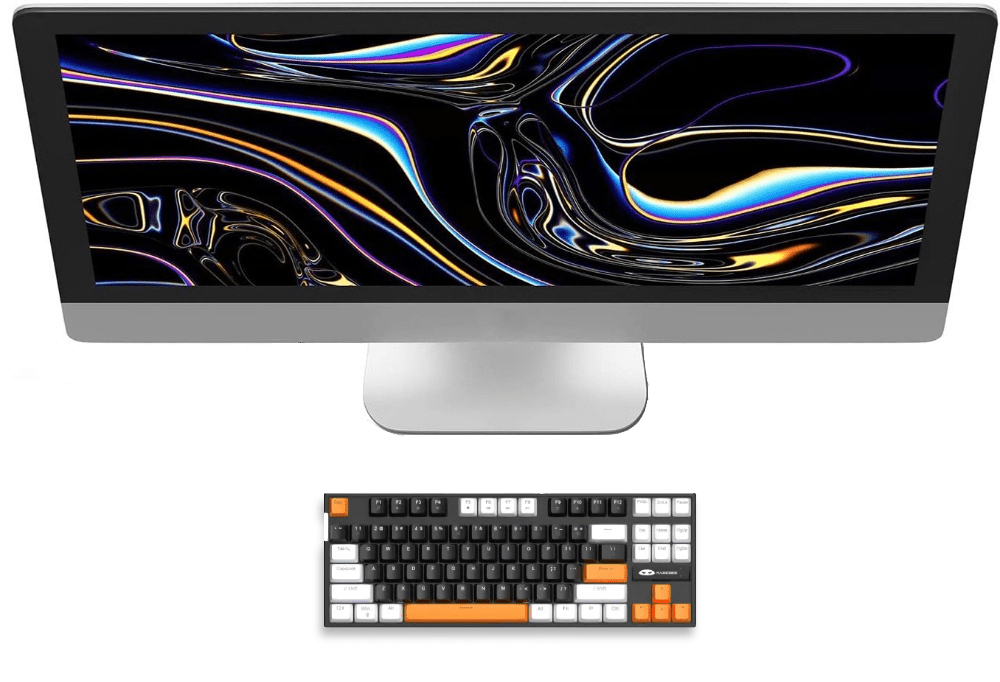 Mechanical Gaming Wired Keyboard LED Backlit Compact TKL - Keys Caps