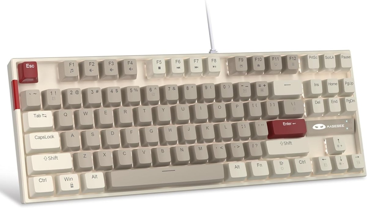 Mechanical Gaming Wired Keyboard LED Backlit Compact TKL - Keys Caps