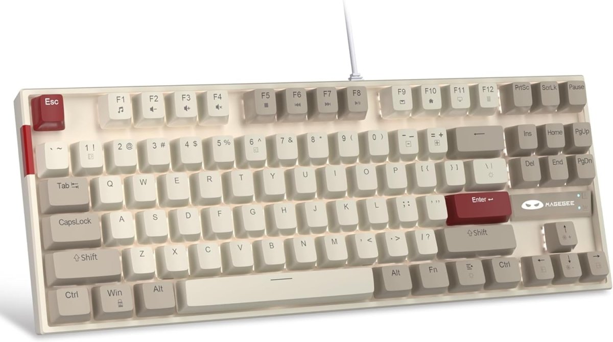 Mechanical Gaming Wired Keyboard LED Backlit Compact TKL - Keys Caps