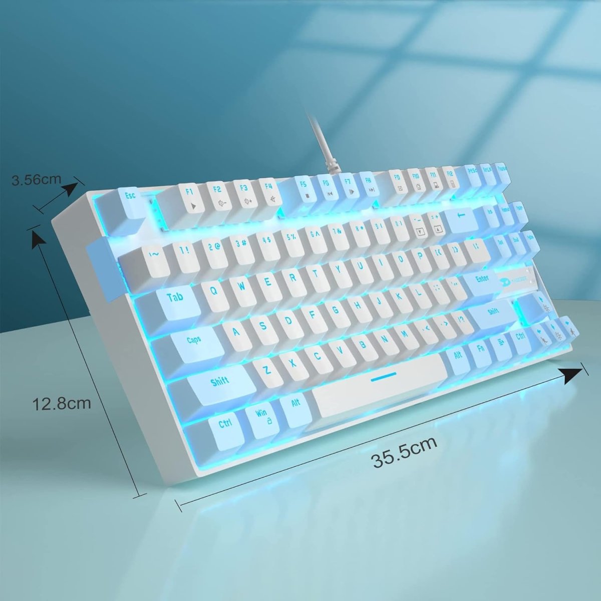 Mechanical Gaming Wired Keyboard LED Backlit Compact TKL - Keys Caps